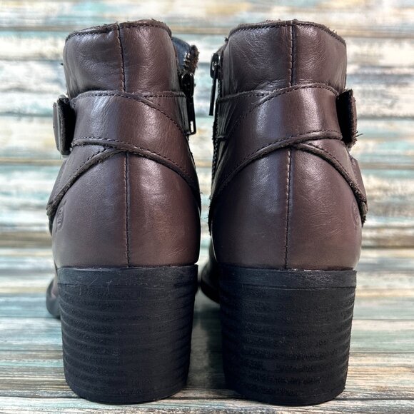 Born Harness Ankle Boots Womens Size 9M Soft Brown Leather Zip Up Casual - Picture 6 of 12